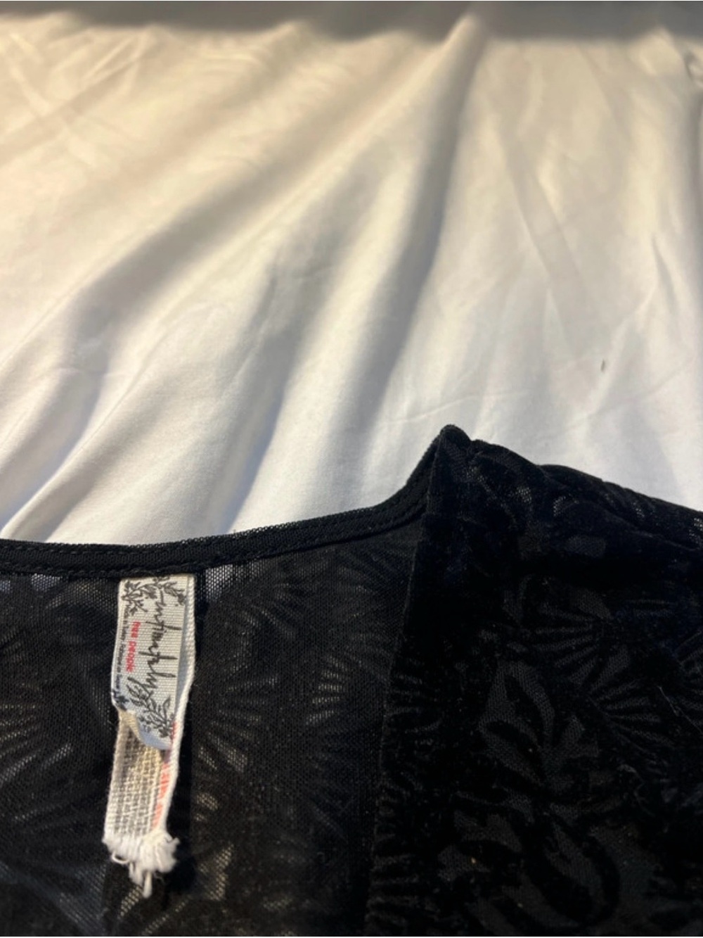 Free People Black Velvet Burnout Floral Mesh Bodysuit